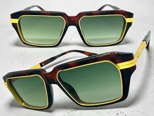 Men Classic Retro Hardcore Hip Hop Rapper Pimp SUNGLASSES Brown Frame Green Lens