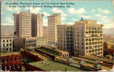 1911 Birmingham Alabama Brown Marx Woodward Empire Birdseye Postcard KL7