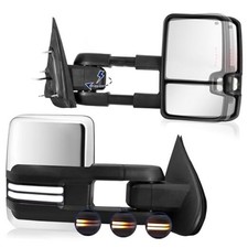 Power Folding Mirror for Silverado Sierra - Compatible with 2014 Chrome Silver