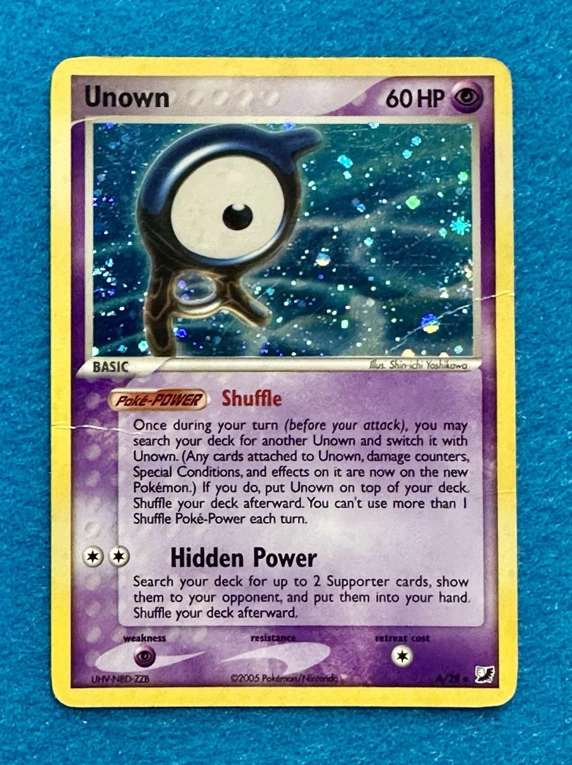 Pokemon TCG Unown (A) A/28 Unseen Forces Holo Rare Holo Psychic 60 HP English