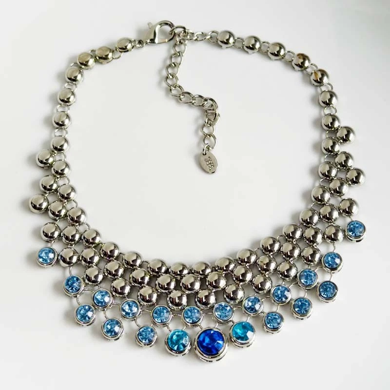 iMETACLII Nero Statement Dichiarazione Collana Cascata Multi Strati Lunga Catena con Cube Cristallo Perline Charms Pendente