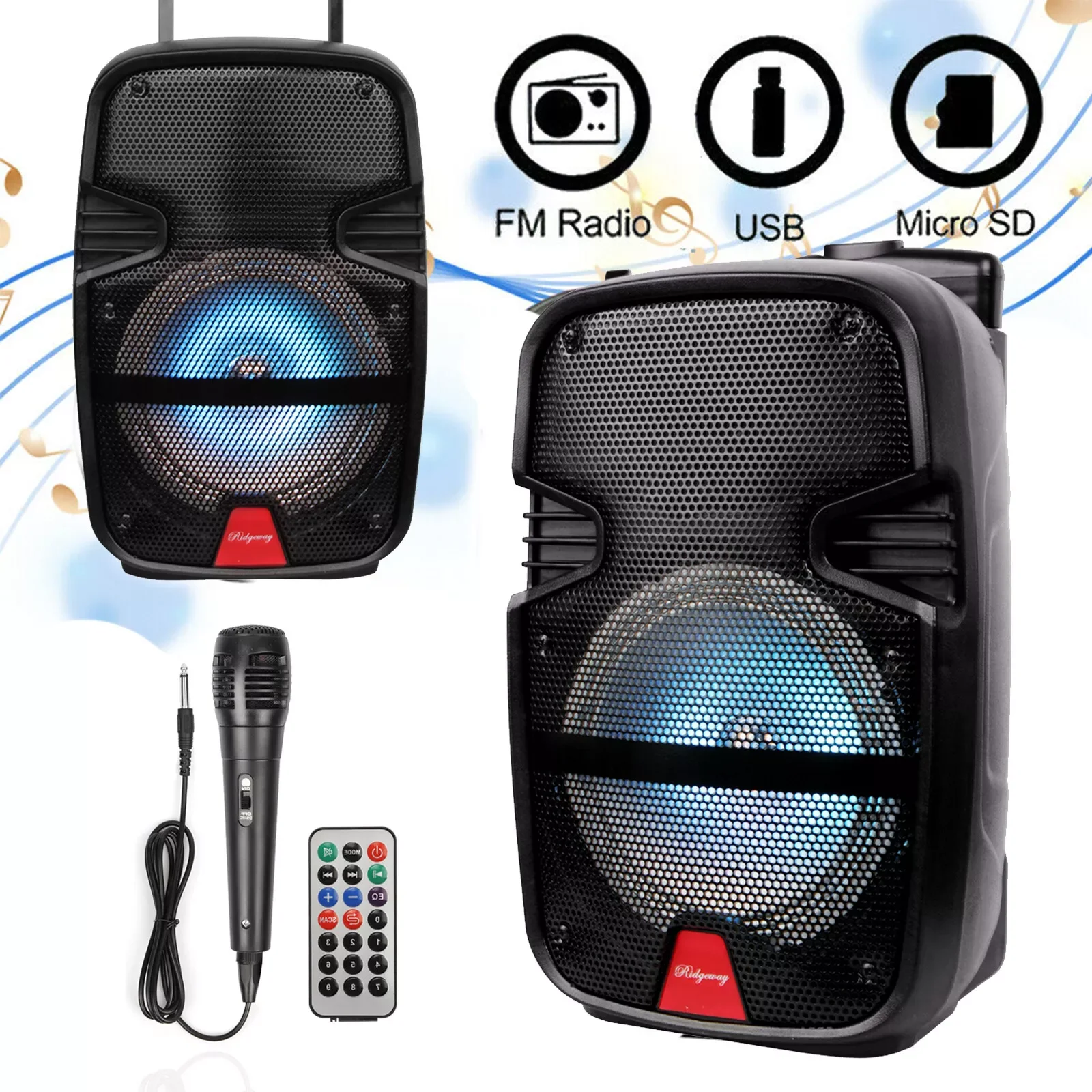 3000W Portable Bluetooth Party Speaker with Subwoofer Heavy Bass and Microphone