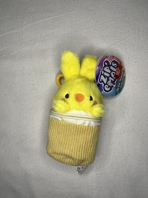 Reißverschluss Emals gelber Hase Kaninchen Plüsch Clip auf Handtasche Reißverschluss Stofftier 6 Zoll Geschenk neu
