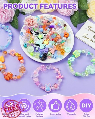 FIVEIZERO 450pc Acrylic Beads Assorted for Jewelry Making Crafts