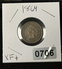 1864 indian head cent Xf + Tough Date