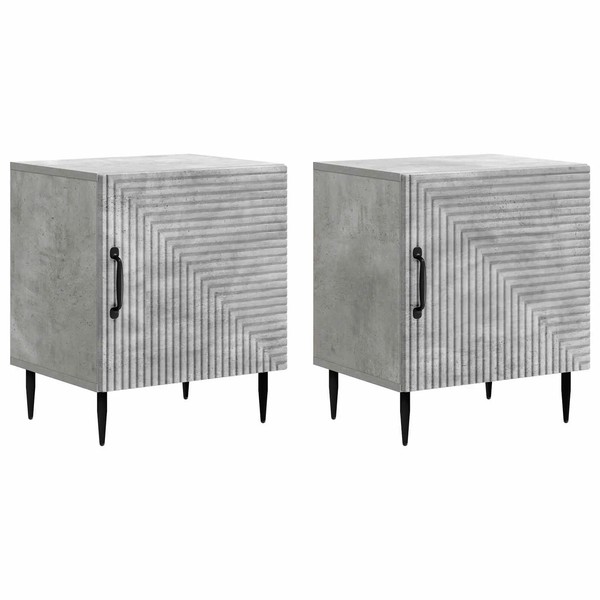 Nachttisch Betongrau 43 X 34,5 X 50 Cm Holzwerkstoff 2Er Set-image