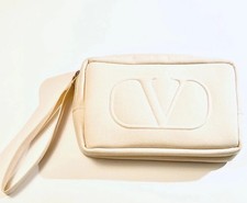 VALENTINO BEAUTY Ivory Pouch Makeup Wristlet Cosmetic Bag Clutch Pouch NEW