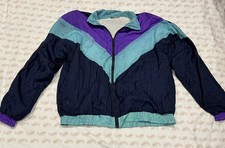 Vintage 80s 90s Colour Block Windbreaker Jacket Retro Shell Suit Style Unisex