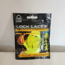 NEW Lock Laces Neon Yellow Trim to Fit Any Shoe