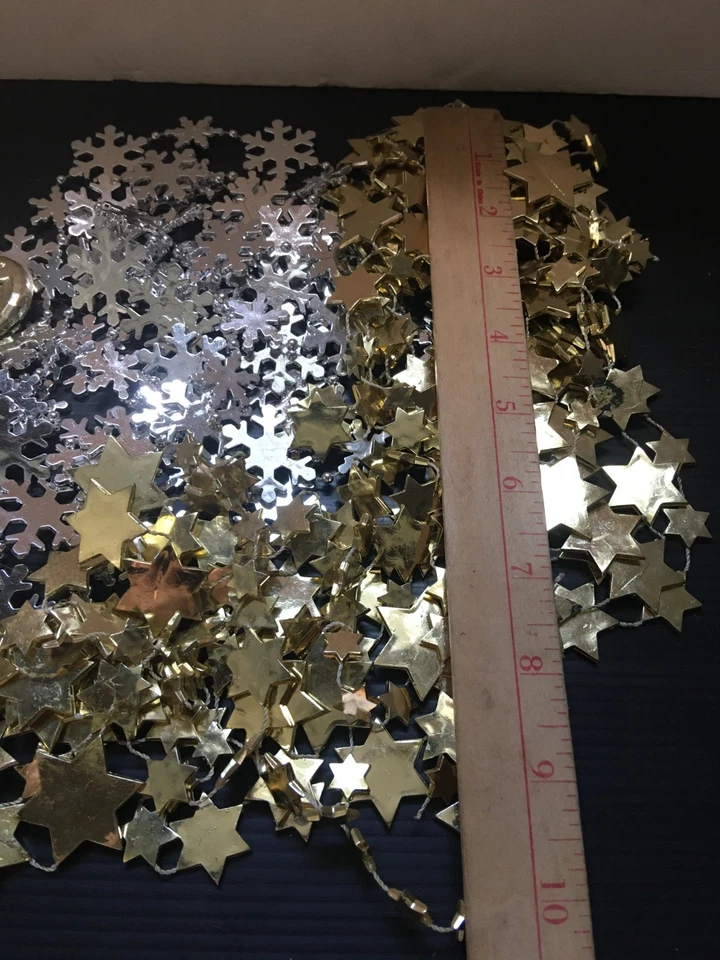 7 piezas de lentejuelas de copo de nieve de luna de estrella pequeña brillante plateadas y doradas Foto 3 de 4