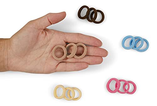 Small Hair Ties - - 1 Inch Seamless No-Damage 20 Count (Pack of 1) Burgundy - Picture 6 of 6