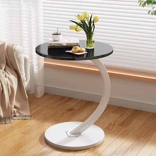Round Mini Coffee Table Light Luxury Bedside Side Table for Small Apartment - Picture 8 of 11