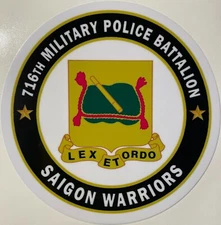 US Army 16th Military Police Battalion "Saigon Warriors" Sticker Waterproof D354