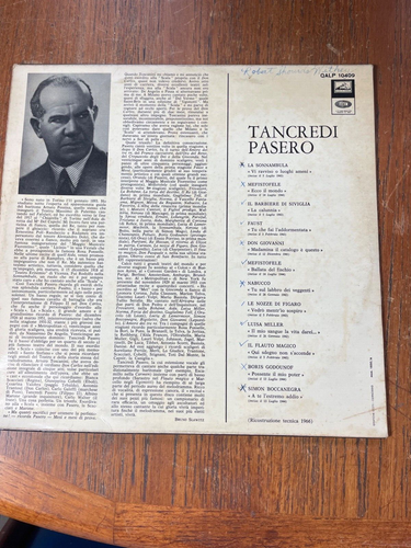 Tancredi Pasero – Voci Illustri LP from Italy La Voce Del Padrone Records VG - Picture 6 of 6