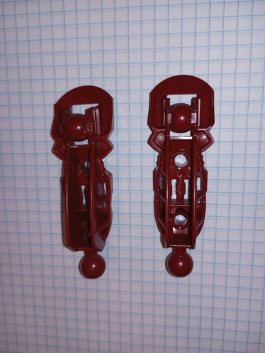 2 Lego part 53548 Bionicle Leg Lower Section Toa Inika in Dark Red $0 Shipping - Picture 21 of 24