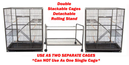 LARGE 74" Double Stackable Chew-Proof Ferret Rat Mice Squirrel Chinchilla Cage - Picture 4 of 10