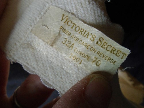 32A durchsichtig elfenbeinfarben Spitze entbeint Vintage Victoria's Secret trägerloser Bustier BH 32A - Bild 5 von 5
