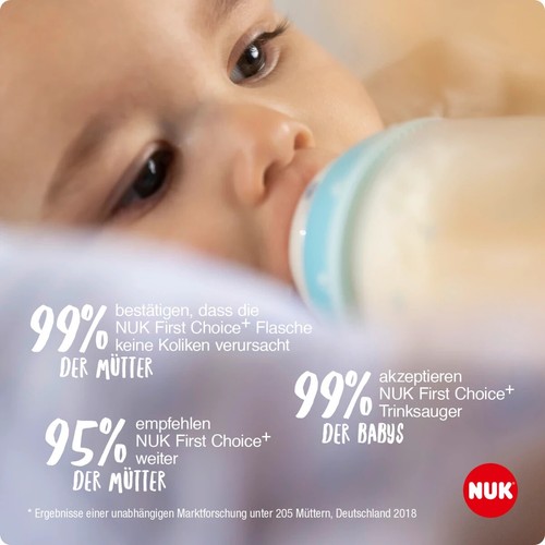 NUK Trinkflasche, Babyflasche, 0-6, m, Pink, Kranich, 150ml - Bild 3 von 6