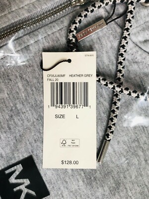 NWT MICHAEL KORS Men's Logo Tape Cotton Blend Zip-Up Hoodie