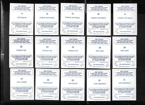 1983-84 OPC 83-84 O PEE CHEE NHL HOCKEY STICKER 1-165 SEE LIST - Picture 63 of 324
