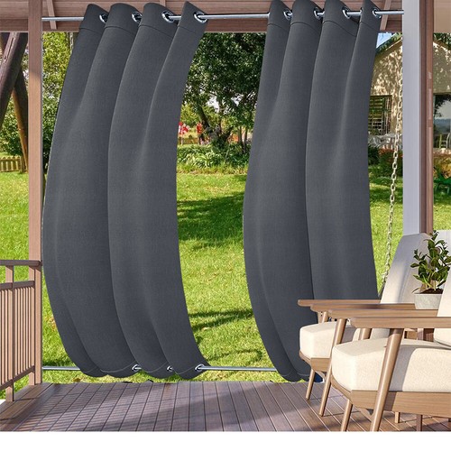 Windproof Outdoor Waterproof Blackout Curtain Pergola Patio UV-protection Drapes - Picture 41 of 45