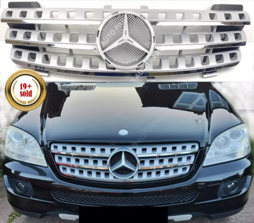 For Mercedes M-Class Grill W164 Front Bumper Chrome Grille 2005 - 2008 500 ML550 - Picture 7 of 17