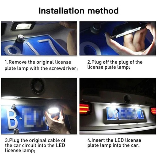 LED Number License Plate Lights For Ford Focus 5D Fiesta Mondeo MK4 C-Max MK2 - Picture 6 of 6