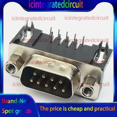 5Pcs D-SUB 9 Pin Male Right Angle PCB Connector Plug Socket Adapter 2 Rows DB9M