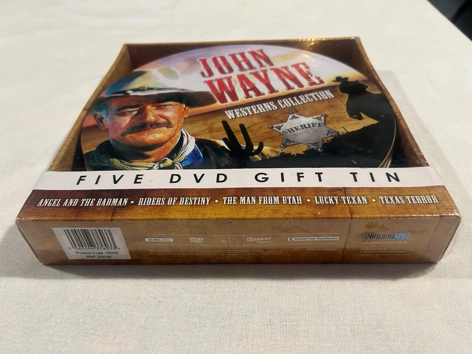 John Wayne Westerns Collection 5 DVD Gift Tin Brand New - Image 3 of 4