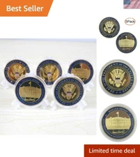 Commemorative 5-Pack Donald Trump Coins - Encased Gold Plated Collectibles