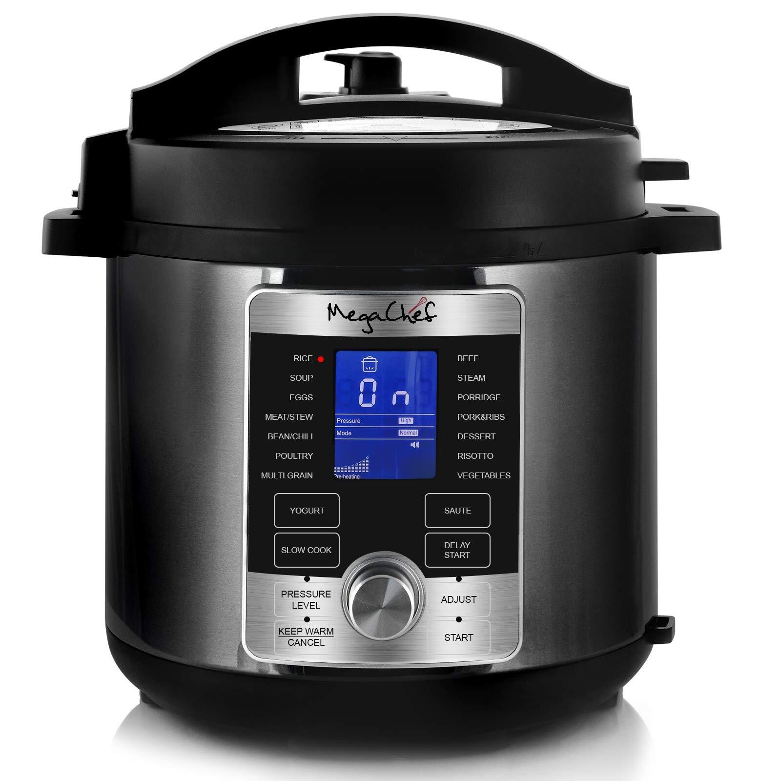 6 Quart Stainless Steel Digital Pressure Cooker with Lid