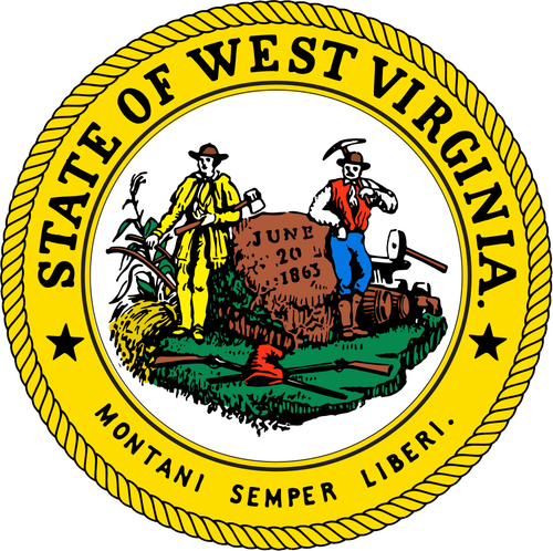 Seal of the State of West Virginia United States Seals Poster Print 24 x 24 in