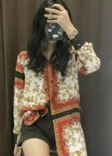 Zara Woman Printed Blouse Dress Multicoloured 8517/202 Size XS NWT