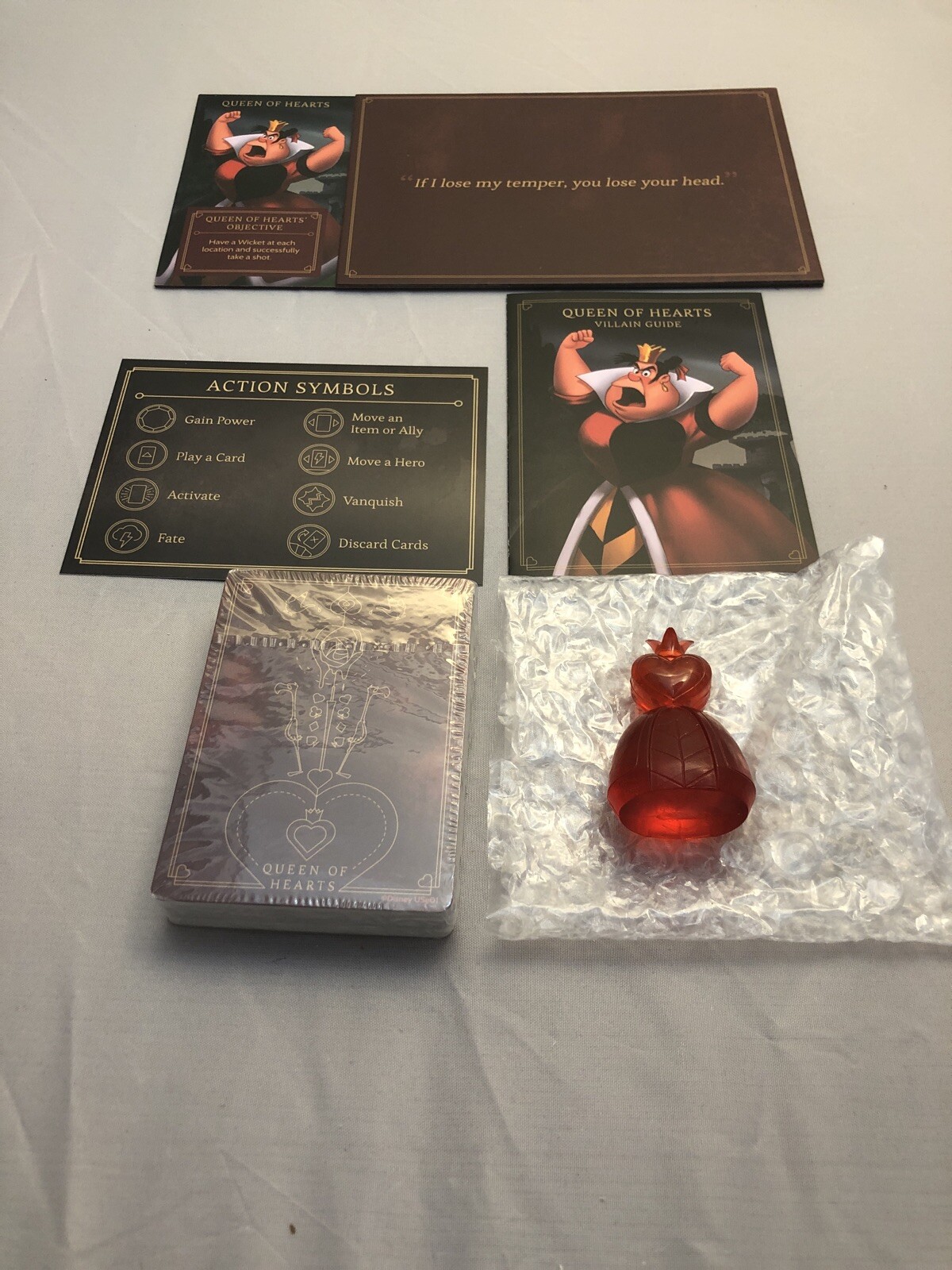 Disney VILLAINOUS Board Game Replacement- Queen Of Hearts Token Mover & Card  Set | eBay