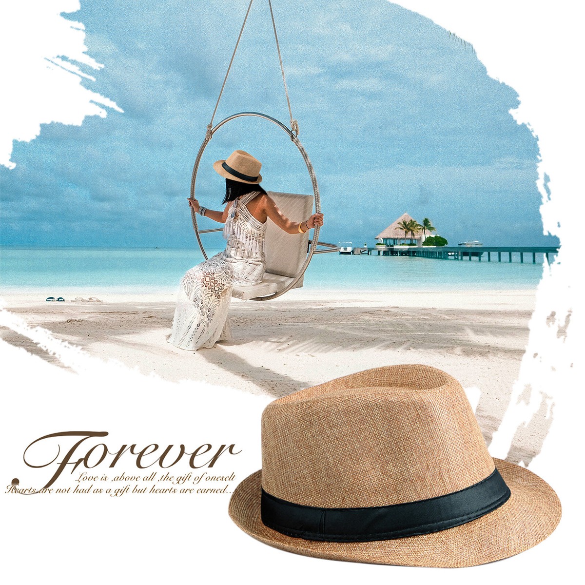 No label straw hat, gorgeous spring summer hat with beautiful “o” ring detail Straw Cowboy Hat for Women Men Western Cowgirl Hat Woven Sun  main image 2