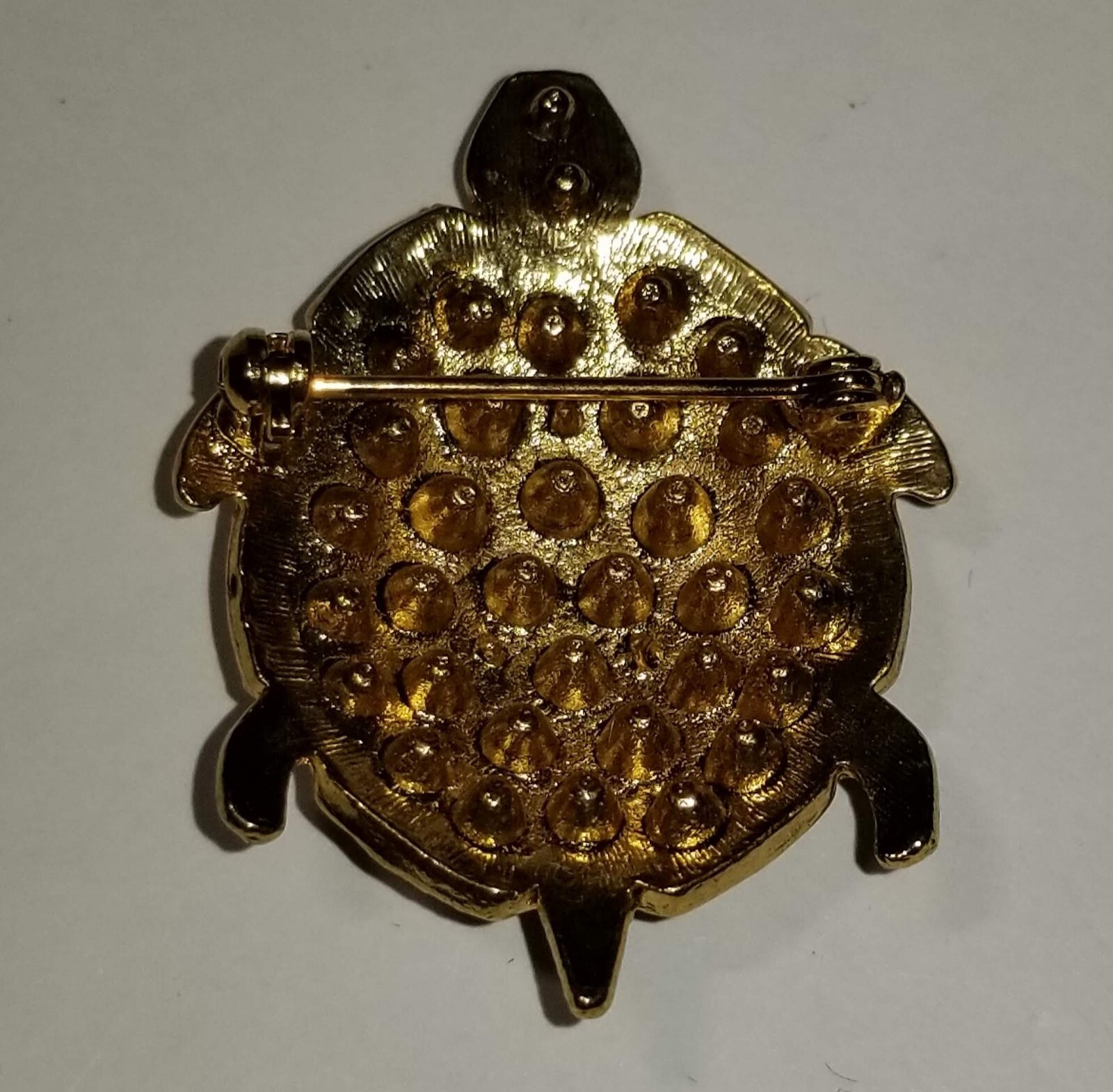 Turtle Pin w/Multi Colored Crystal Shell - image 5