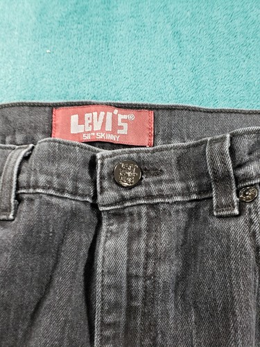 Levis 511 Jeans Sz 30x30 Boys Black Stretch Pants Mid Rise Skinny Denim Youth - Picture 6 of 14