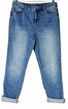 Chico's Sz 1 8 So Slimming Girlfriend Ankle Jeans 26.6"L Unrolled EUC