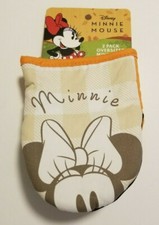 Disney MINNIE MOUSE Orange 2-Pack Mini Oven Mitt Rubberized Pot Holder  NEW  
