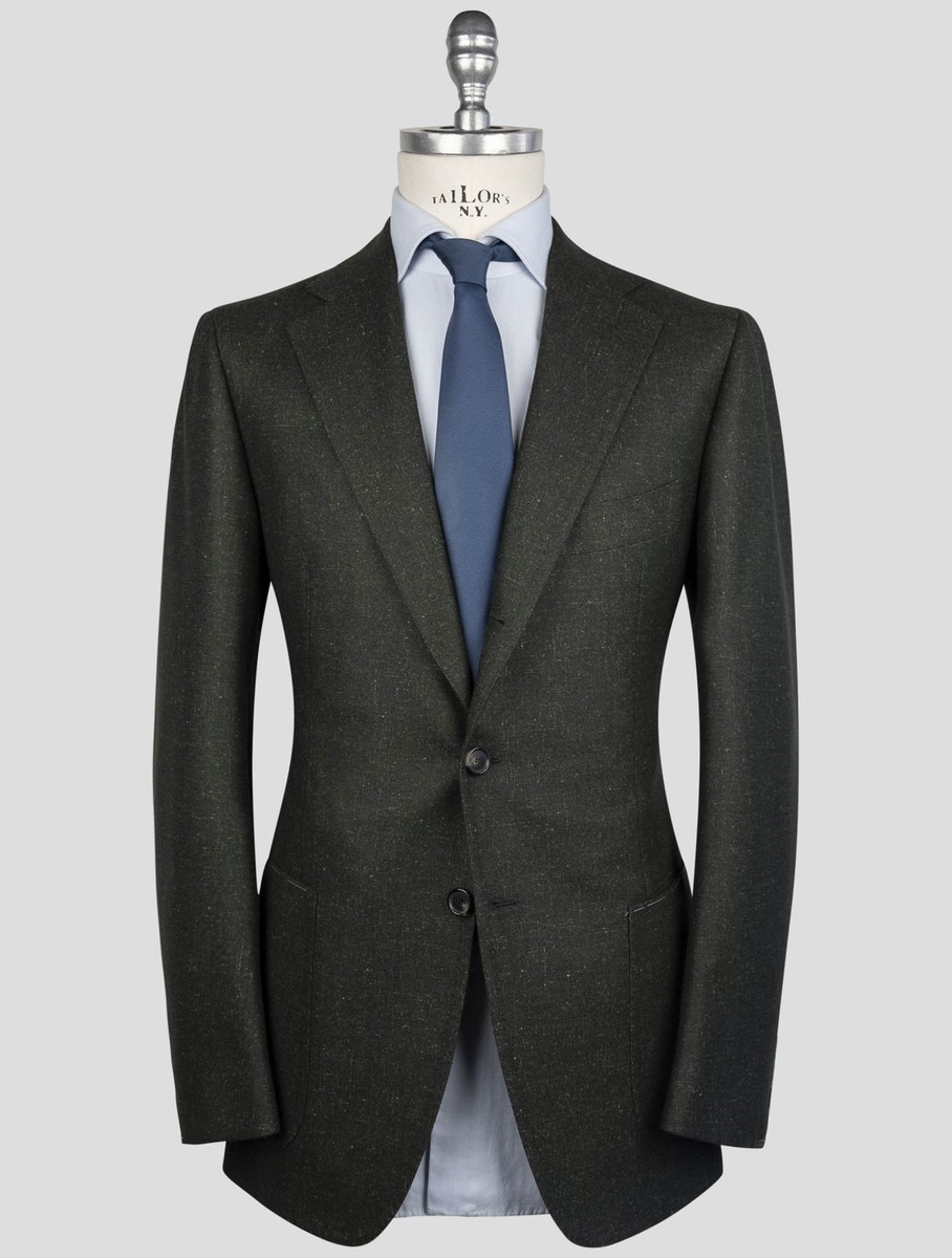 NEW CESARE ATTOLINI GREEN VIRGIN WOOL SILK LINEN BLAZER US 42 - EU