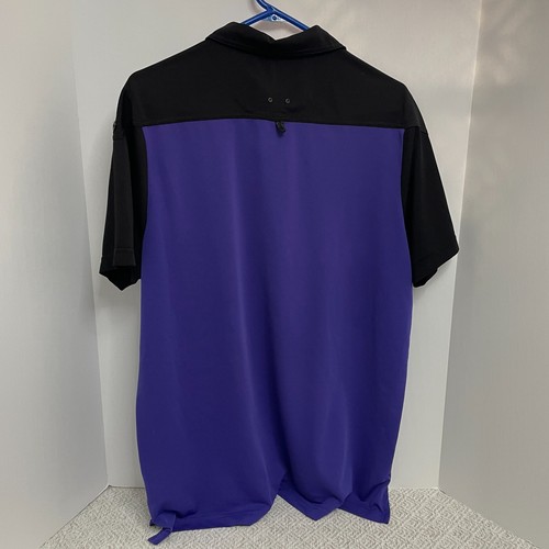 Camisa polo de golf J by Jamie Sadock para hombre L manga corta 1/4 cremallera púrpura negra - Imagen 2 de 7