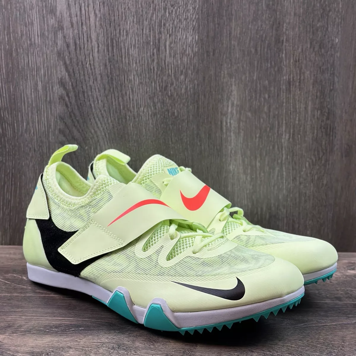 Nike Pole Vault Elite Track Field Shoes Spikes Men s Size 13 Green