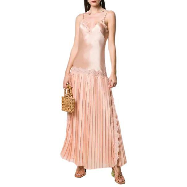 【関税込み】A FERRETTI Lace satin dress Glossy satin and lace dress | Alberta Ferretti