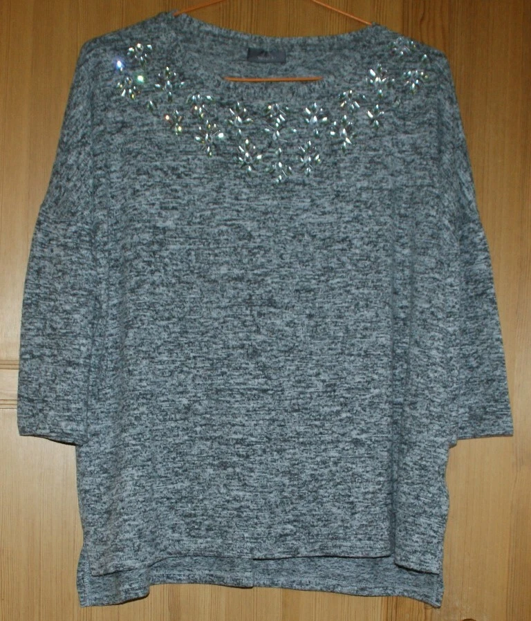 TUNIQUE TEE SHIRT Marque YESSICA C.A Taille L 44 Gris chiné - Manches 3/4 - Photo 1/4