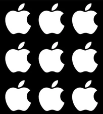 Small Apple logo Vinyl Decals Phone Laptop Small Stickers Apple Set of 9
