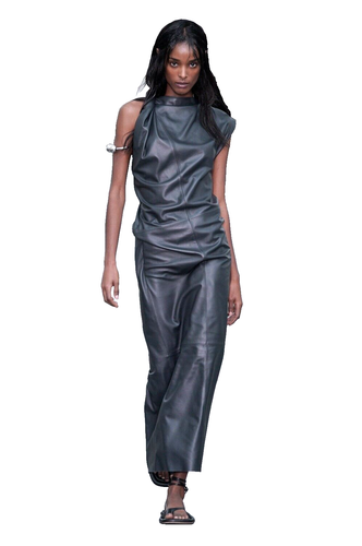 RRP 1490🌟Sportmax by MAX MARA Lamb LEATHER Dress Usa4_ It38_ De34_Uk6_ Fr36 - Picture 12 of 18