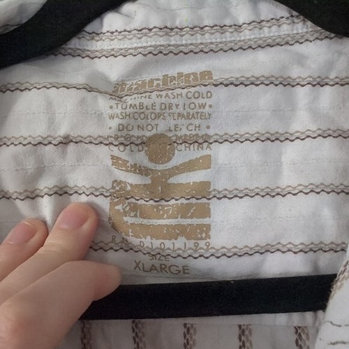 Vintage Machine Striped Y2K 2000s Western Graphic Logo Shirt XL - Picture 5 of 6