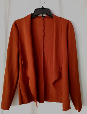 NEW様 Shein Open Front Cardigan Jacket Long Slv Burnt Umber L 8-10