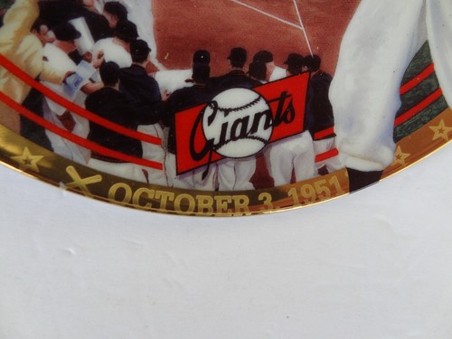 BOBBY THOMSONS' Shot Heard Around The World 1951 Collector's Plate. Vintage. - Picture 4 of 8