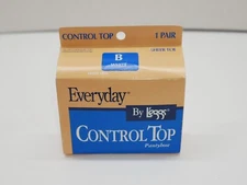 Vintage Everyday By Leggs Control Top Pantyhose Sheer Toe White Size B 1997 NOS